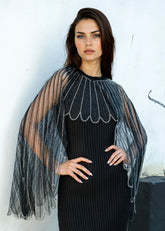 Sheer Embellished Cape Overlay Layering Pieces Kate Hewko 