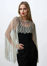 Sheer Embellished Cape Overlay Layering Pieces Kate Hewko 