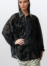 Sheer Embroidered Mesh Button Up Layering Pieces Kate Hewko 
