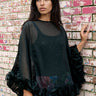 Sheer Glitter Ruffle Poncho Layering Pieces Kate Hewko 