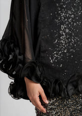 Sheer Glitter Ruffle Poncho Layering Pieces Kate Hewko 