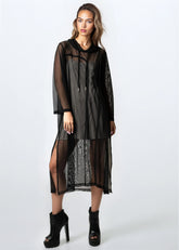 Sheer Mesh Hooded Overlay Layering Pieces Kate Hewko 