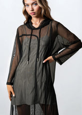 Sheer Mesh Hooded Overlay Layering Pieces Kate Hewko 
