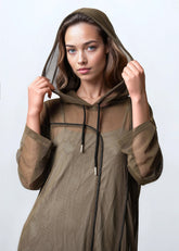 Sheer Mesh Hooded Overlay Layering Pieces Kate Hewko 