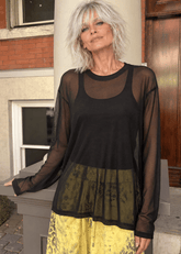 Sheer Mesh Long Sleeve Long Sleeve Tees Kate Hewko Black One size 