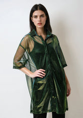 Sheer Metallic Button Up Layering Pieces Kate Hewko 
