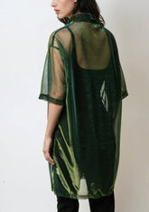 Sheer Metallic Button Up Layering Pieces Kate Hewko 