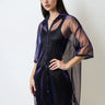 Sheer Metallic Button Up Layering Pieces Kate Hewko Purple One size 