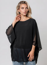 Sheer Poncho Blouse Blouses Kate Hewko 