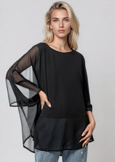 Sheer Poncho Blouse Blouses Kate Hewko 
