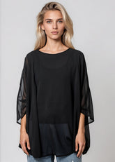 Sheer Poncho Blouse Blouses Kate Hewko 