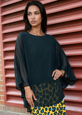 Sheer Poncho Blouse Blouses Kate Hewko Black One size 