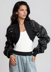 Sheer Ruched Sleeve Bolero Layering Pieces Kate Hewko 