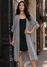 Sheer Ruffle Sleeve Duster Layering Pieces Kate Hewko 