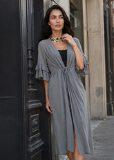 Sheer Ruffle Sleeve Duster Layering Pieces Kate Hewko 