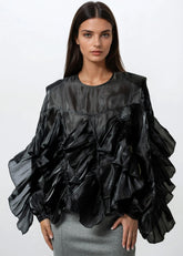 Sheer Ruffle Statement Blouse Blouses Kate Hewko 