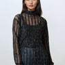 Sheer Shimmer Turtleneck Top Long Sleeve Tees Kate Hewko 