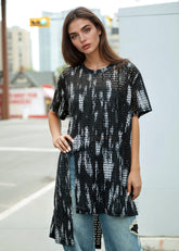 Shredded Edge Mesh Tee Tees Kate Hewko 