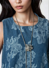 Silver Rose Adjustable Choker Necklace Necklaces Kate Hewko 