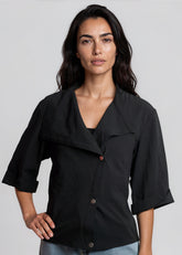 Snap Front Textured Blouse Blouses Kate Hewko 
