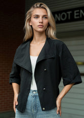 Snap Front Textured Blouse Blouses Kate Hewko 