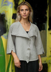 Snap Front Textured Blouse Blouses Kate Hewko 