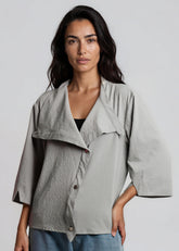 Snap Front Textured Blouse Blouses Kate Hewko 