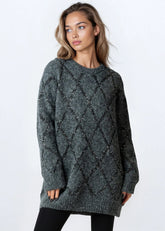 Sparkle Diamond Knit Sweater Sweaters Kate Hewko 