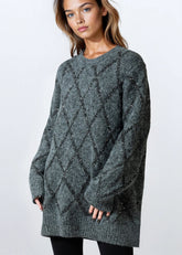 Sparkle Diamond Knit Sweater Sweaters Kate Hewko 