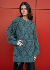 Sparkle Diamond Knit Sweater Sweaters Kate Hewko 