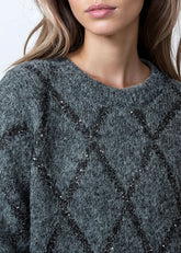 Sparkle Diamond Knit Sweater Sweaters Kate Hewko 