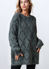 Sparkle Diamond Knit Sweater Sweaters Kate Hewko 