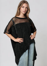 Sparkle Mesh Buckle Tunic Tee Tees Kate Hewko 