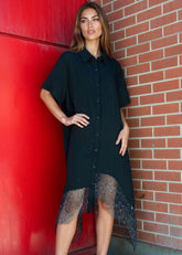 Sparkle Mesh Trim Button Up Layering Pieces Kate Hewko 