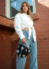 Star Embellished Satin Evening Bag Bags Kate Hewko 