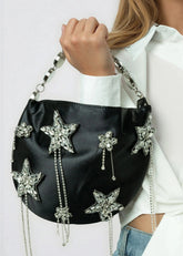Star Embellished Satin Evening Bag Bags Kate Hewko 