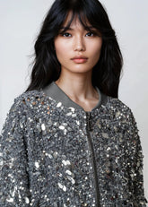Statement Sequin Bomber Jacket Outerwear Kate Hewko 