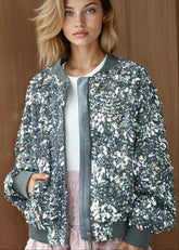 Statement Sequin Bomber Jacket Outerwear Kate Hewko 