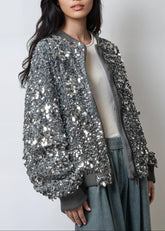 Statement Sequin Bomber Jacket Outerwear Kate Hewko 