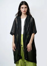 Striped Mesh Hooded Layering Piece Layering Pieces Kate Hewko 