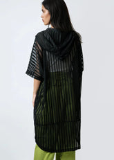 Striped Mesh Hooded Layering Piece Layering Pieces Kate Hewko 