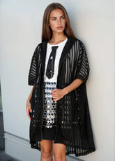 Striped Mesh Hooded Layering Piece Layering Pieces Kate Hewko 