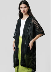 Striped Mesh Hooded Layering Piece Layering Pieces Kate Hewko 