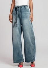 Studded Baggy Denim Pant Pants Kate Hewko Light Denim S 