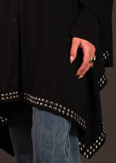 Studded Batwing Button Up Blouses Kate Hewko 