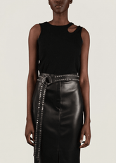 Studded Long Knot Belt Belts Kate Hewko Black 