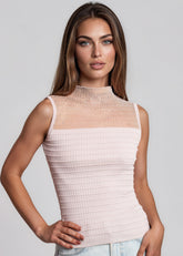 Studded Mesh Ribbed Tank Top Tank Tops Kate Hewko 