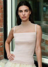 Studded Mesh Ribbed Tank Top Tank Tops Kate Hewko 