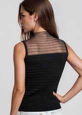 Studded Mesh Ribbed Tank Top Tank Tops Kate Hewko 