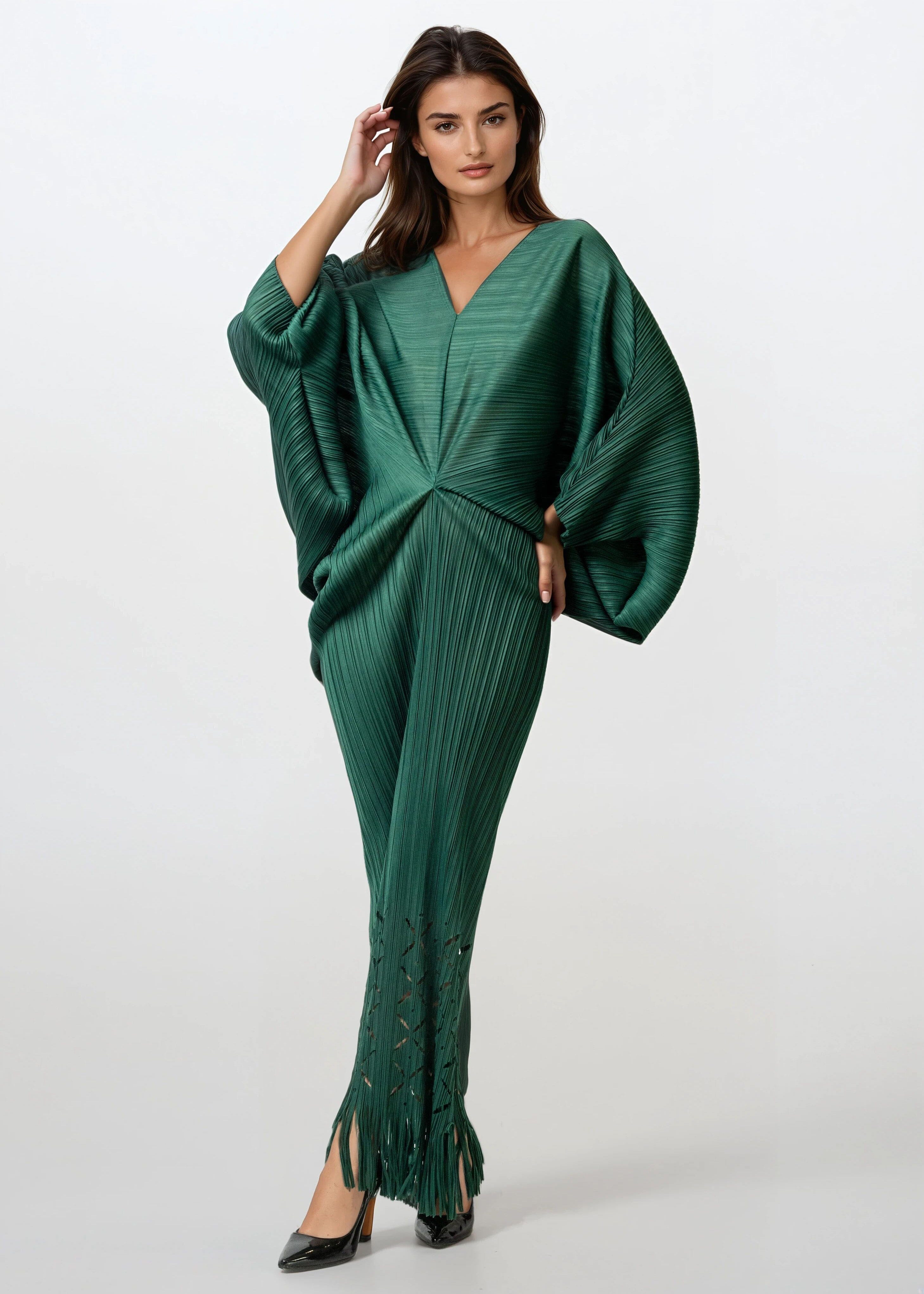 Tassel Hem Batwing Glam Dress Tassel Hem Batwing Glam Dress